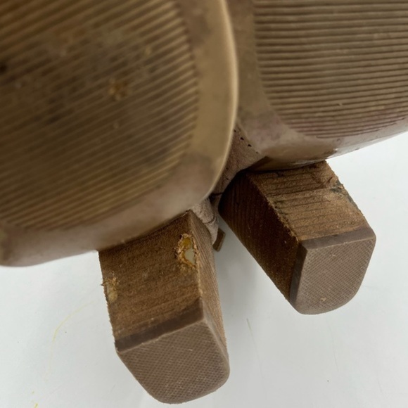 Not Rated Tan Lasercut Santos Peep Toe Booties Size 8 - Picture 8 of 9